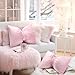 Beeveer 2 Pcs 12 x 18 Inch Bow Pillow Coquettish Throw Pillow Big Bow Shaped Cushion Velvet Coquette Decor Pink Cushion for Room Nursery Bed Sofa Couch Holiday Car Decor
