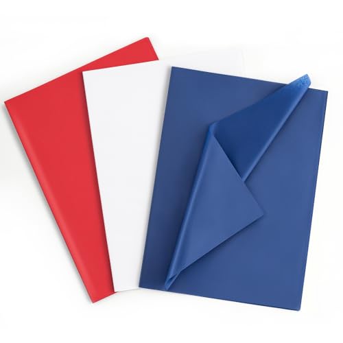 Simetufy 115 Sheets Red White & Blue Tissue Paper for Flag Day Gift Bags