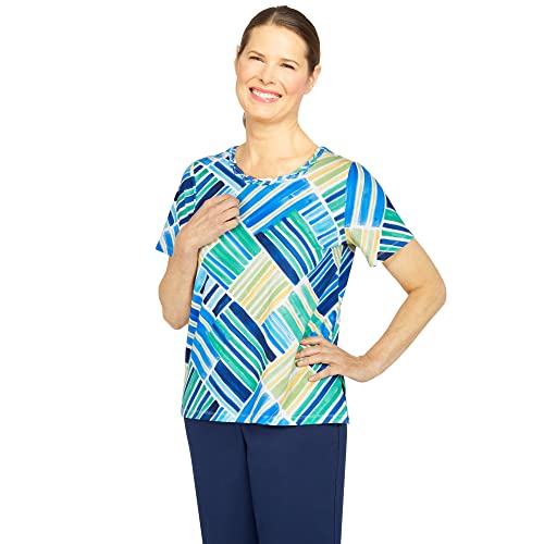 Haut patchwork rayé Alfred Dunner taille PS pour femme petite - 3
