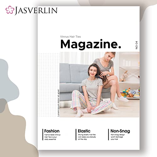 JASVERLIN 100 pcs Seamless Cotton Black Hair Ties, Thick Hair Elastic Bands Soft No Damage Ponytail Holders for Women Girl 1.5 inch - Image 3