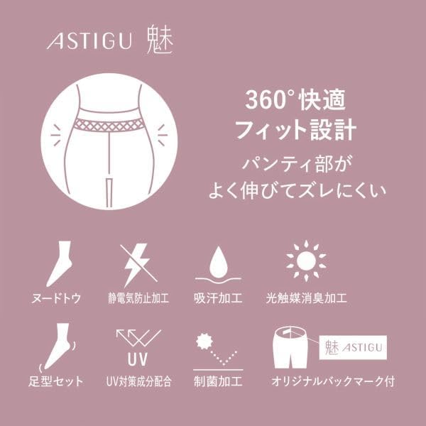 ASTIGU 魅 オールスルー ストッキングの着用イメージ
