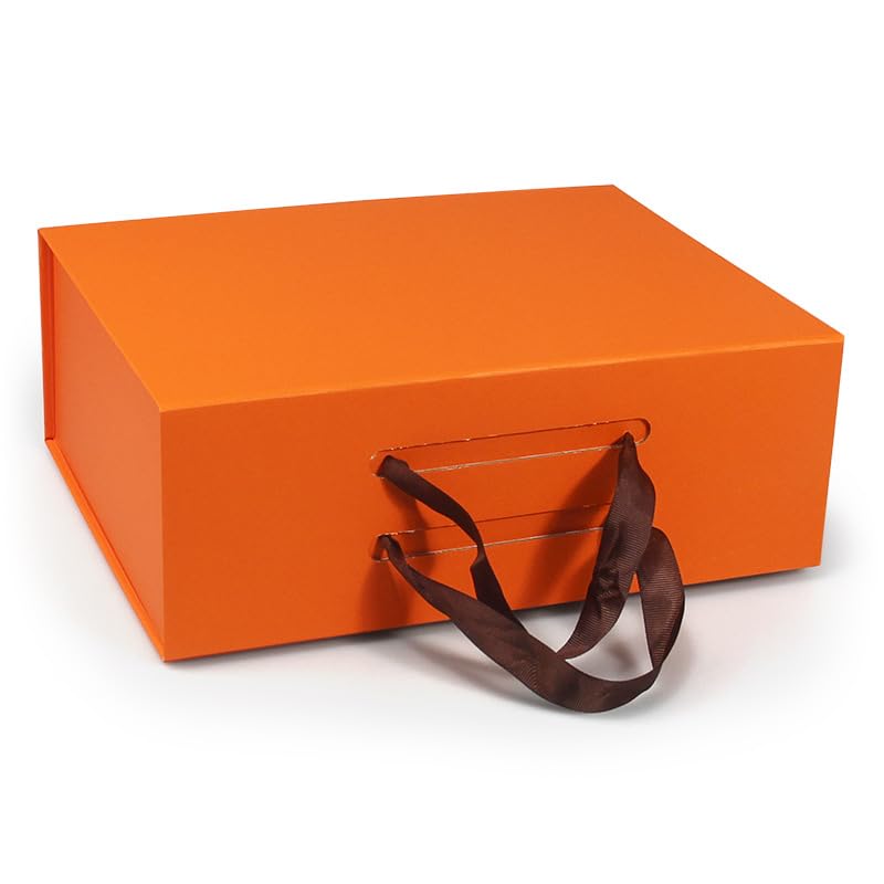 Pudełka na prezenty Pudełka do pakowania prezentów 2 szt. Składana klapka magnetyczna na urodziny, przyjęcie świąteczne, pudełko do pakowania odzieży(Orange)