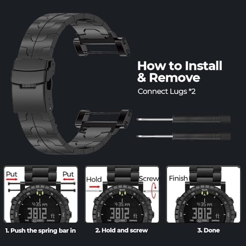 Correa metálica de titanio compatible Suunto Core 24mm miniatura 5