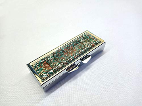 Aaron Melvin Floral Mandala Art Pattern 3-Compartment Decorative Pocket Gift Box Case Organizer For Pill Box #TOP2