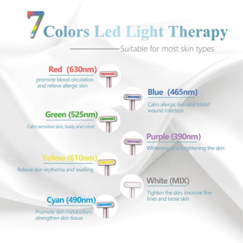 Fxtiaa Red-Light-Therapy,Led Facial Light Therapy 7 Colors Eye Beauty Wand Face Massager Red For Skincare & Blue Rejuvenation Tool thumb #2