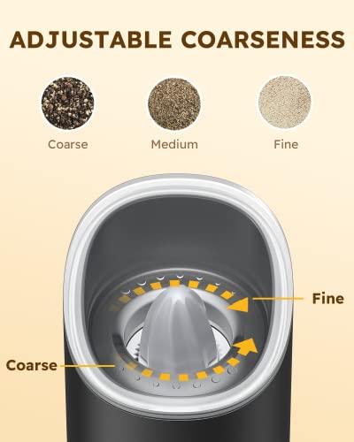 Sangcon Electric Salt And Pepper Grinder Mill Set, Safety & Gravity Switch, Battery Powered With Led Light, Adjustable Coarseness, One Hand Automatic Operated Kitchen Gadgets, Stainless Steel, 2 Pack #TOP4