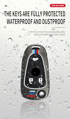Coque de clé à rabat pour Buick Encore et Regal - Boîtier argenté 3 boutons - 5