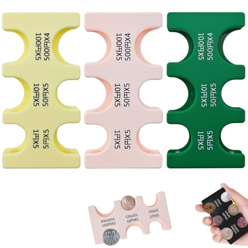 Custodia rigida giapponese Yen Sorter con 6 slot, organizzatore di valute durevole per collezionisti uso quotidiano, set di 3 porta monete per la gestione del denaro in yen