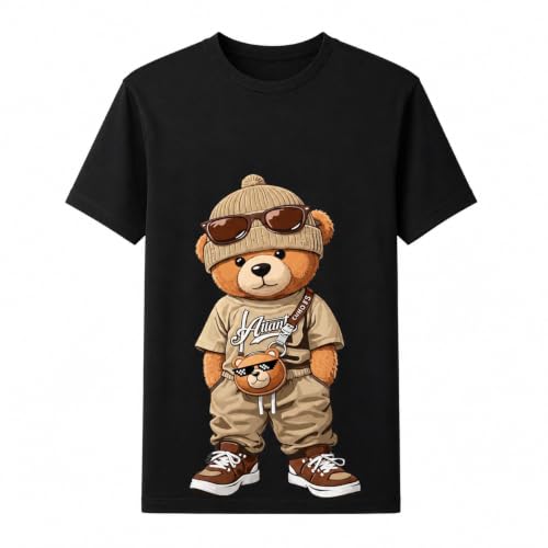 Image of Graphic Teddy Bear T-Shirt for Men & Women (Black)