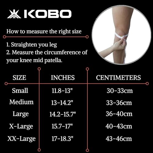 Image of Kobo 7 mm Knee Cap Compression Support Knee Sleeves for Powerlifting Gym Squats Running Cycling Sports Jogging Workout Pain Relief (Material: Neoprene & Spandex)