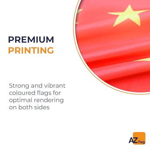 Image of AZ FLAG China Flag - 3x5 Ft - Light Polyester Chinese Banner with Two Brass Eyelets - Fade Resistant - Vivid Colors - 3' x 5' Feet - 150x90 Cm