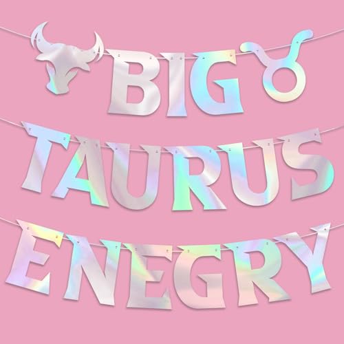 Big Taurus Energy Banner, April/May Birthday Party Decorations, 12 Constellation Zodiac Taurus Birthday Party Decorations, Astrology Bday Party Supplies
