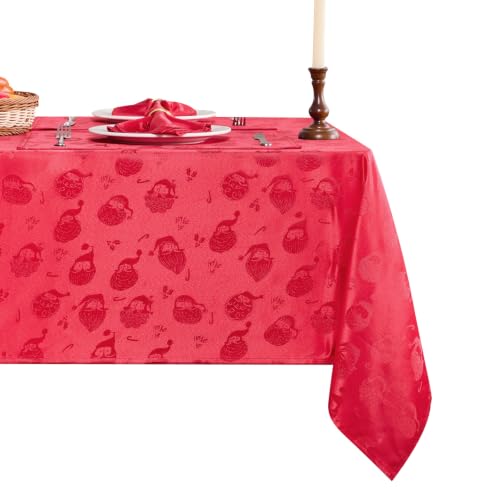 HomeJoy Red 60x120 Inch Oblong SantaClaus Christmas Thanksgiving Tablecloth