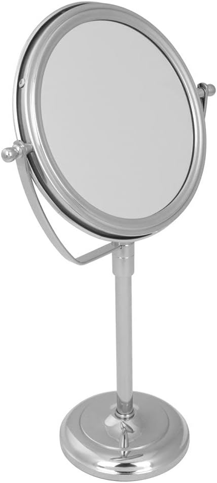 Table Makeup Mirror Chrome Brass Swivel Magnifying Two Sided Renovators Supply