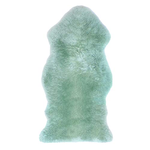 ムートンラグ 天然 オーストラリア産 長毛 1.5匹物 ラグ ミント 60×125cm 洗える 日本製 NF0015MG
