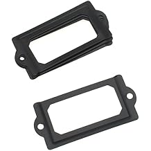 Antique Metal Name Card Frame OZXNO 10-Pack Vintage Black Label Holder Tag Slots for Drawer File Cabinet Shelves 70 x 33 mm / 2.8 x 1.3 inch