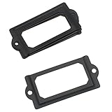 Antique Metal Name Card Frame OZXNO 10-Pack Vintage Black Label Holder Tag Slots for Drawer File Cabinet Shelves (70 x 33 mm / 2.8 x 1.3 inch)