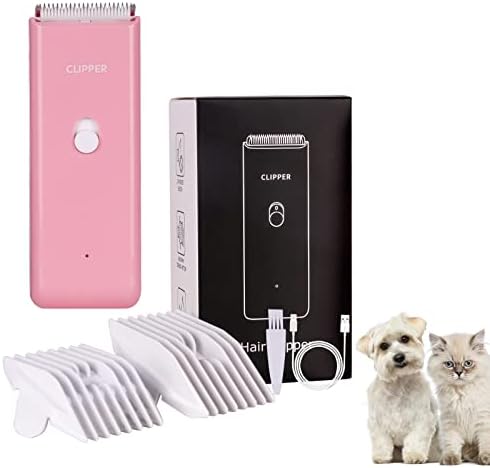 Frienhund Dog Clippers, Dog Grooming Kit Clipper USB Rechargeable for Dog Cat, Dog Cat Home Hair Waterproof Clipper, Electric Pets Hair Trimmers Shaver Shears for Dogs and Cats Pink