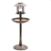 Novaliv Vogelvoerhuisje, roestkleuren/steengrijs, kunststof, vogelvoerstation, vogelhuisje, vogelvoerdispenser, voederhuisje voor wilde vogels bronze goud