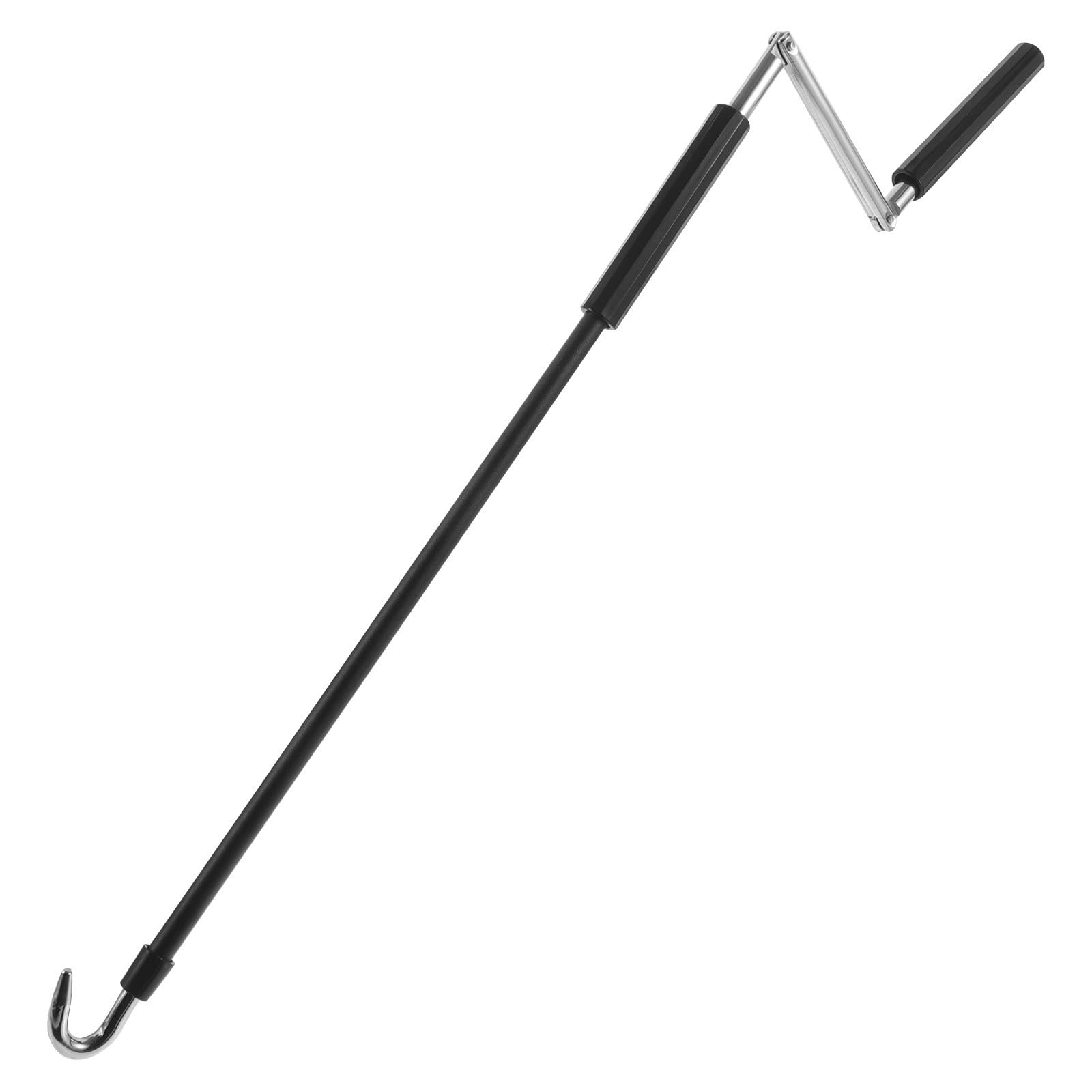 POPETPOP Manivelle Store Banne, Baguette à Manivelle en Fer Noir 59,5cm, Mécanisme Fluide pour Pergolas et Gazebos, Remplacement Pratique