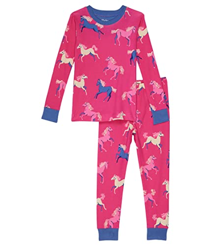Hatley Organic Cotton Long Sleeve Printed Pyjama Set Juego de Pijama, Dreamland Horses, 2 Years para Niñas