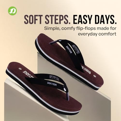 Image of DOCTOR EXTRA SOFT House Slipper for Women's Care Dr Orthopaedic Super Comfort Fitting Flat Cushion Chappal Flip-Flop for Ladies & Girl's