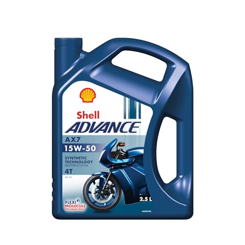Image of Shell Advance 4T AX7 15W-50 API SN Synthetic Technology Motorbike Engine Oil for Royal Enfield (2.5 L)