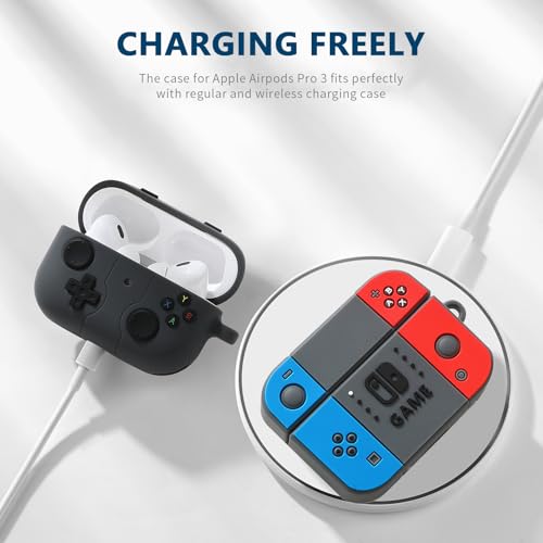Image of [2Pack] Compatible Airpods Pro 3 Case(2025),Cute Gamepad Design Cases Soft Silicone Protective Cases for Apple AirPods Pro 3rd Generation Case,Airpod Pro 3 Cover with Keychain for Men /Boy