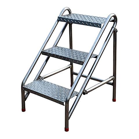 Step Stool Stepladder Folding Step Stool Stainless Steel Step Ladder 3 Step Portable Heavy Duty Step Ladders Cover