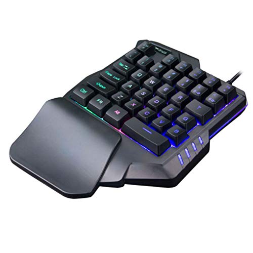G30 One-Handed teclado mecânico 35 Chaves LED Backlight teclado G30 Wired USB única mão Mini Gaming