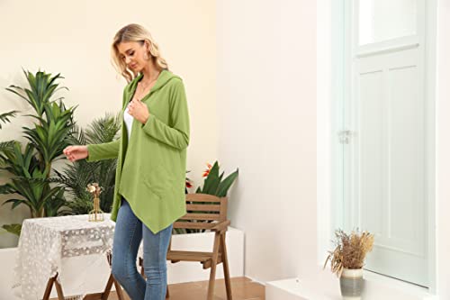 Image of VIISHOW Womens Lightweight Casual Hoodie Cardigans Open Front Waffle Knit Long Sleeve Outwear Coat with Pockets