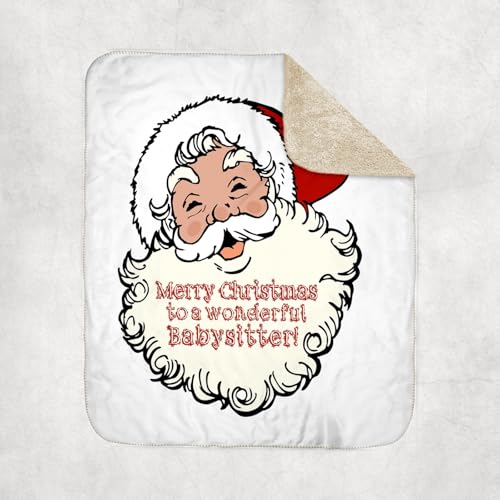 3dRose Merry Christmas to A Wonderful Babysitter- Funny Laughing Santa