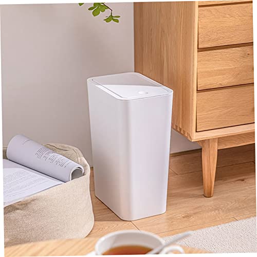 Cubo de basura pequeño para baño con tapa que oculta malos olores 8