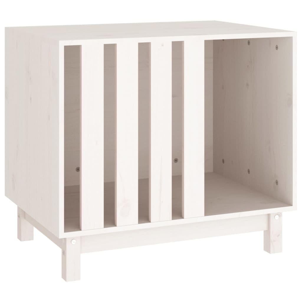 vidaXL Caseta para Perros Casa Animal Doméstico Madera Maciza de Pino Blanco