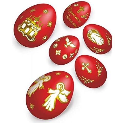 LOVARE Easter Eggs Decorating Stickers of Pigeons and Angels with Pomegranate Paint - Ukrainian Kit Sleeve Heat Shrink Wrap Pysanka Pysanky Supplies Cover