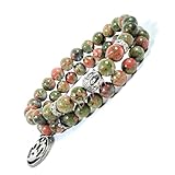 Adabele Real Natural Pink Rhodonite Gemstone Beaded Bracelet 7.5 inch Stretch Chakras Healing...