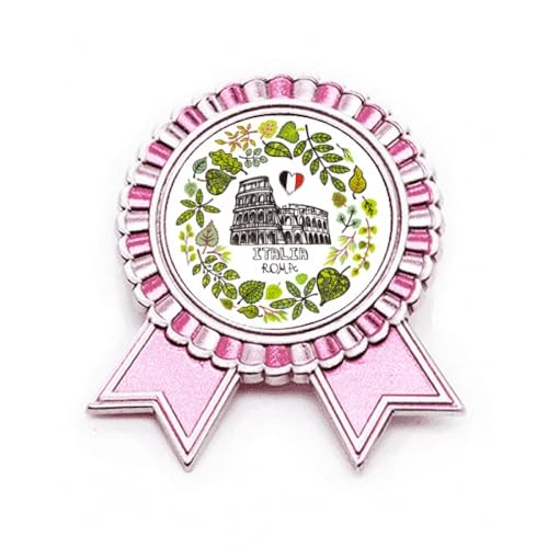 Médaille Italie broche badge rose en métal taille M pour vêtement