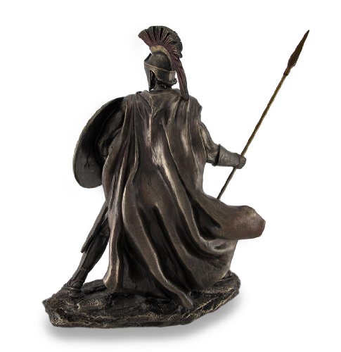 Estatua decorativa Leónidas rey guerrero griego de bronce miniatura 4
