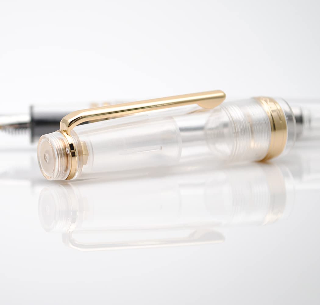 JINHAO 82 Celluloid Fountain Pen Acrylic Ink Pen with Ink Converter (Fine Nib, Gold Clip-Transparent) - Image 3
