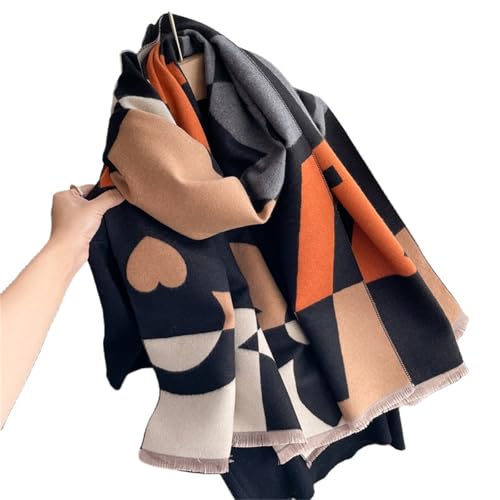 Châle écharpe en cachemire imitation pour femme grand modèle d'hiver élégant