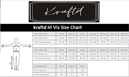 kraftd Hi Vis Viz Jackets High Visibility Parka Workwear Security Safety Fluorescent Hooded Padded Waterproof Work Wear Jacket Coat Black - Image 6