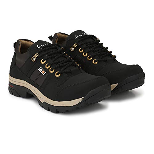 Image of Shoe Island Solid Black Premium Leatherette Ankle Length Casual Boots for Men