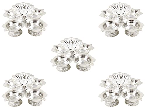 Panchmukhi Diya Thali argenté Western Eiderdown Pack de 5 Aport-244