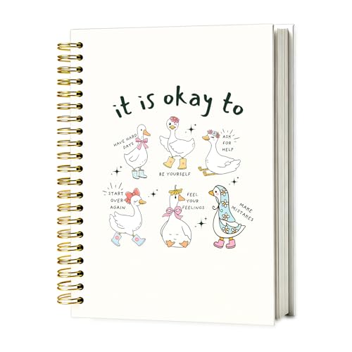 ADWHNHJY Inspirational Goose Mental Health Spiral Notebook, Mental Health Counselor Gifts Journal, It's Okay to Motivational Notebook Journaling for Note Taking, 5.5x8.3 Inch