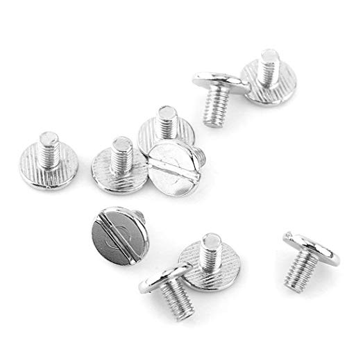 Button Studs Rivets O-Ring Head Button Stud Screwback with Screw for DIY Art Leather Craft Belt Purse Handbag(25Pcs/Silver)