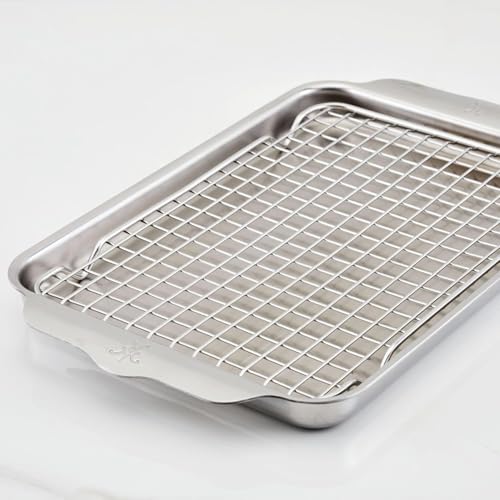 Image of Hestan Provisions OvenBond - 9 inch x 12.5 inch Tri-ply Clad Stainless Steel Quarter Sheet Pan with Rack