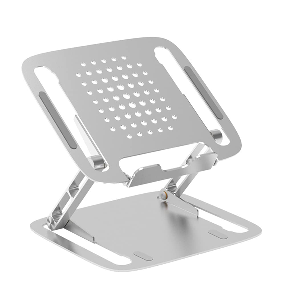 Supporto pieghevole in lega di alluminio per cuscinetto di raffreddamento, supporto da scrivania, supporto di raffreddamento regolabile per computer portatile, supporto verticale per laptop