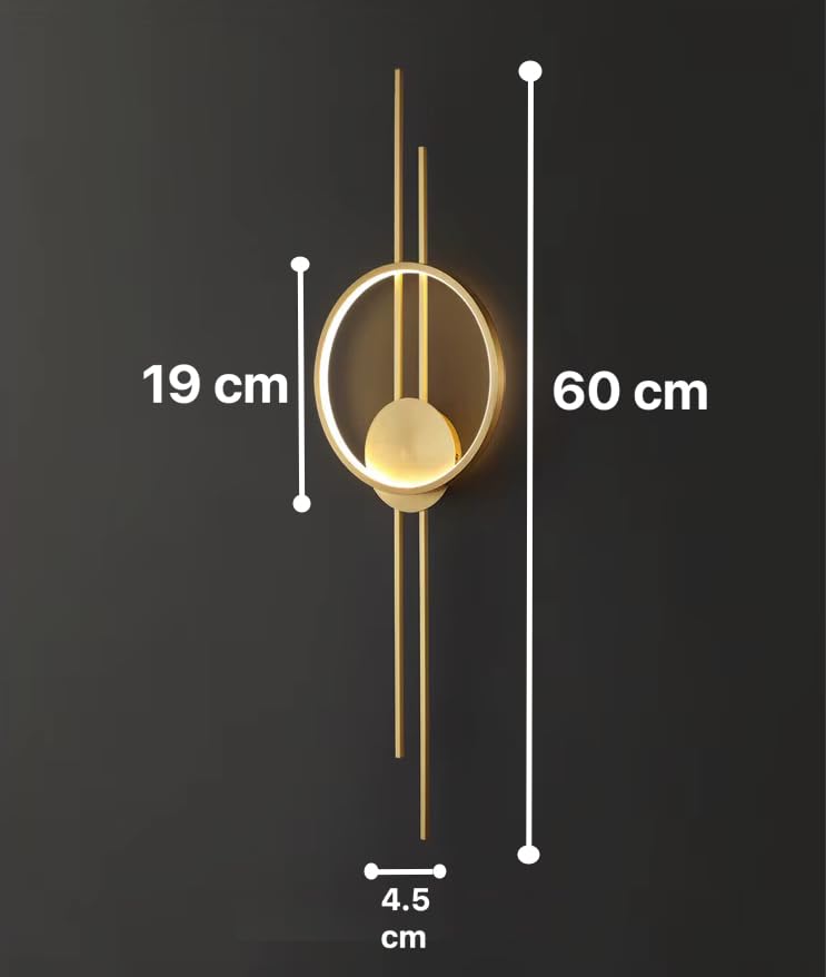 Image of Groeien 12W | 3 Color Modern LED Long Linear Ring Wall Sconce Gold Wall Light for Bedroom Living Room Corridor Lighting Fixtures Wall Mount (Linear Ring, 1, Count)