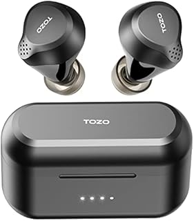 TOZO NC7 Hybrid Active Noise Cancelling Wireless Earbuds in-Ear Detection Headphones IPX6 Waterproof Bluetooth 5.0 Stereo Earphones, Immersive Sound Premium Deep Bass Headset Black