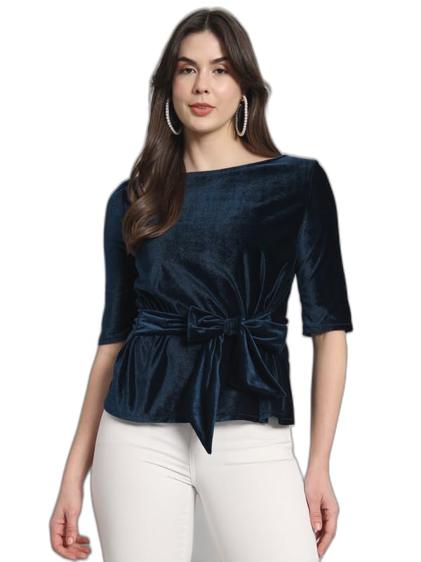 Image of Vaararo Women Dress Shirt, Velvet, Regular Fit